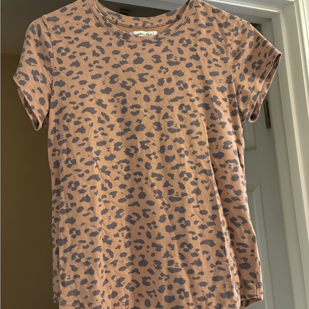 Abercrombie & Fitch Animal Print Tee in Brown and Black